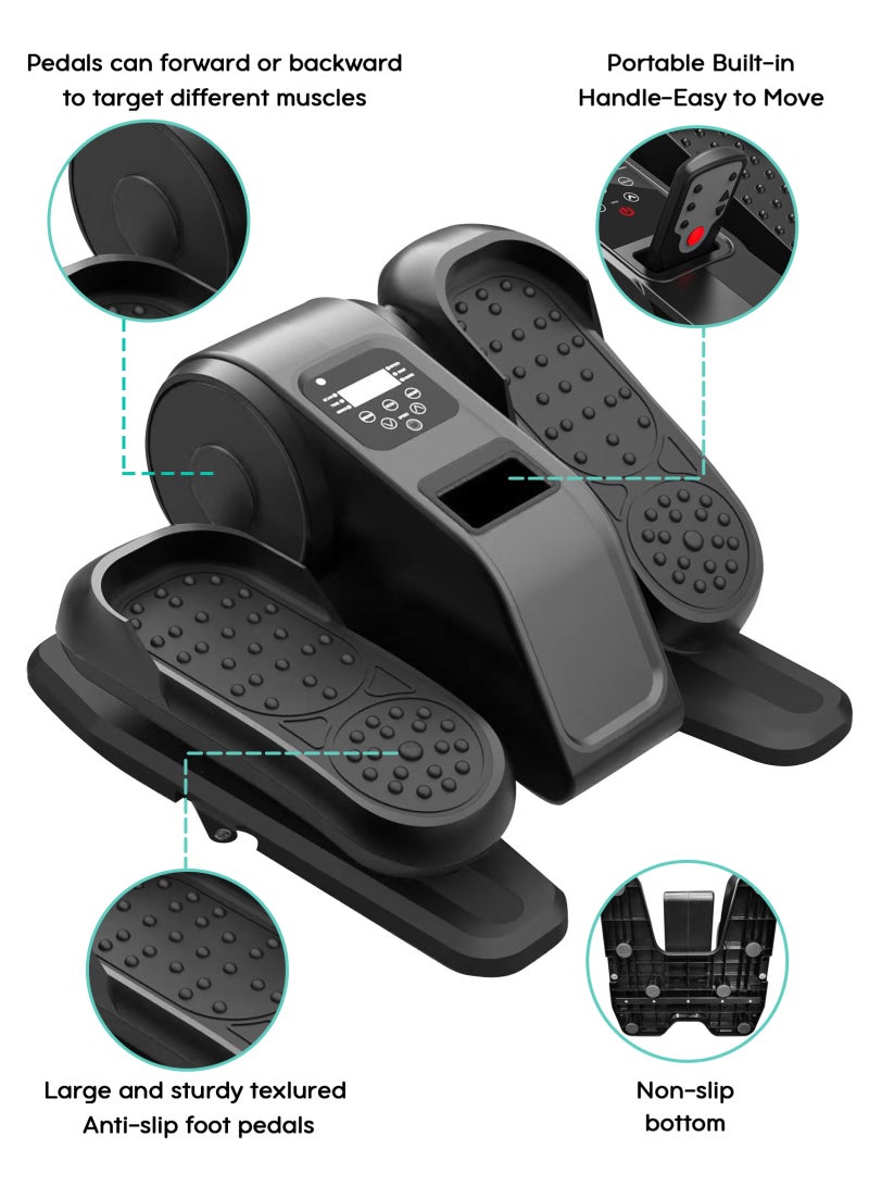 HomarKet Under Desk Elliptical Machine, Electric Elliptical Leg Exerciser for Seniors with 12 Adjustable, Portable Quiet Elliptical Exercise Machine, Seated Pedal Exerciser with Remote Control,Black - Image 5